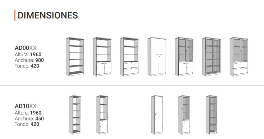 medidas armarios oficina con llave alto