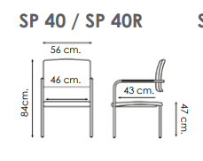 medidas silla confidente sp 40