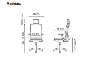 medidas silla ergonomica horus