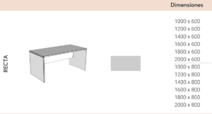 dimensiones mesa escritorio oficina panel