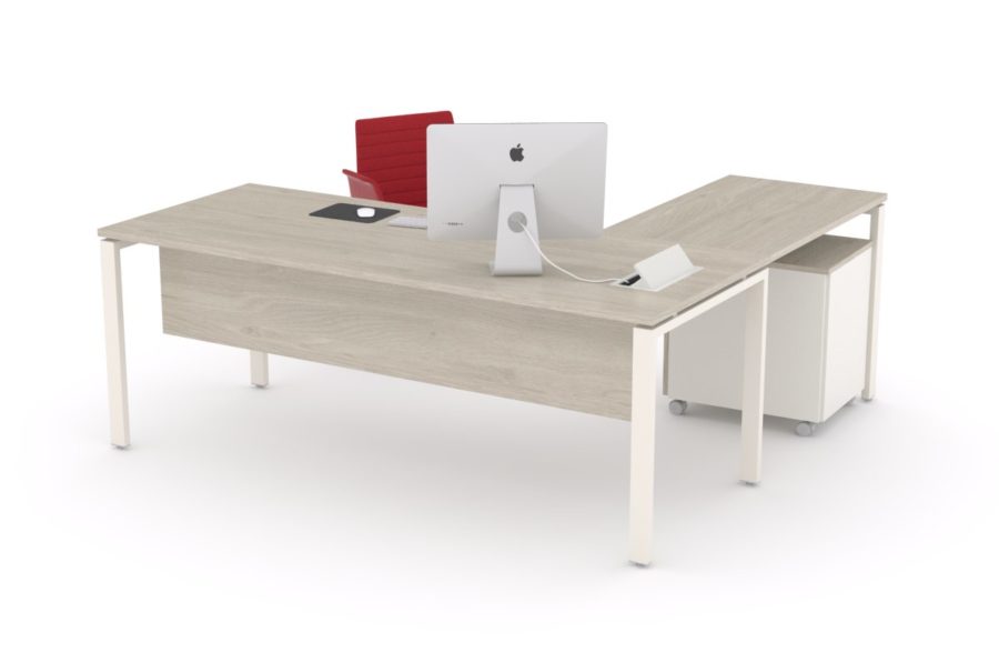 escritorio esquinero portica madera y blanca