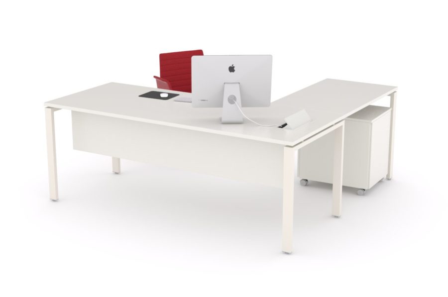 escritorio forma l blanco