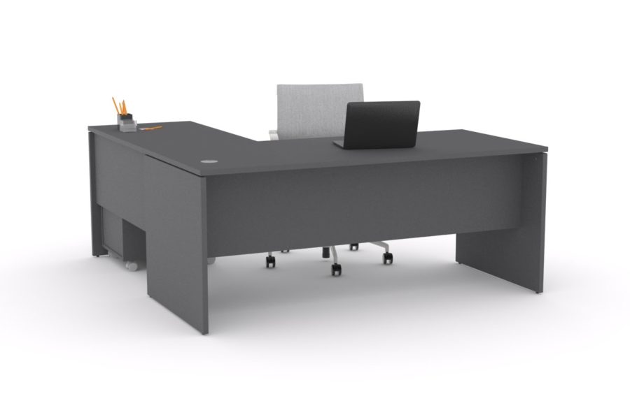 mesa escritorio forma l panel antracita